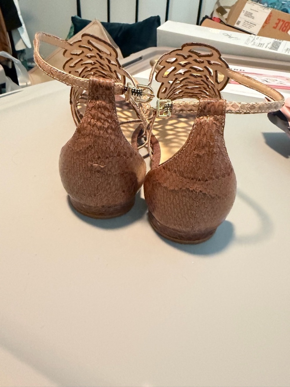 Alexandre Birman Snakeskin Multicolor
Sandals Heels Caged Ankle Wrap Size 37 - Picture 3 of 6